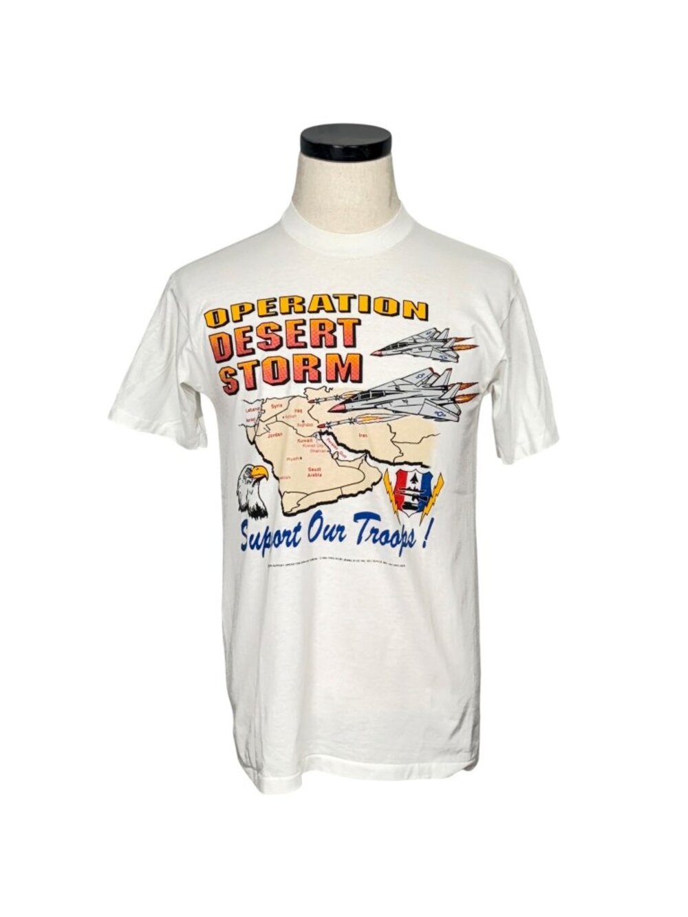 Operation Desert Storm 90s Vintage Hanes T-Shirt M White Single Stitch Graphic
